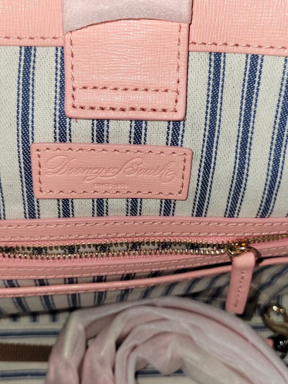 Dooney & Bourke  Pink (Bubble Gum) Saffiano Leather Satchel  [Item #HL13] - Picture 15 of 16